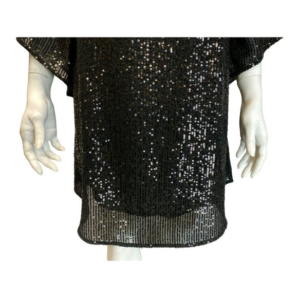 Anthropologie Starling Sequined Tunic Dress Black Sequin Medium Petite $258! - Picture 4 of 8